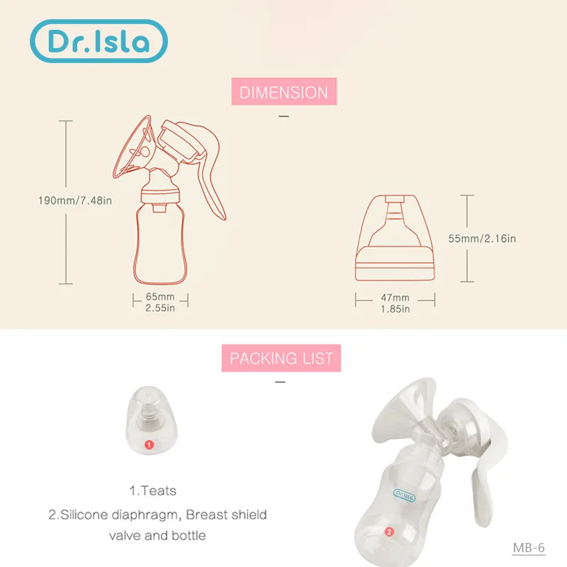 MAMIJOY  Breast Pump Manual Suction Milk Pump Feeding Breasts Pumps Milk Bottle Sucking Postpartum Supplies BPA Free